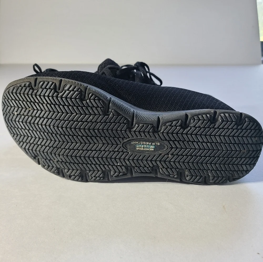 Skechers Work Wide Fit Slip Resistant Black Sneakers - Picture 7 of 10